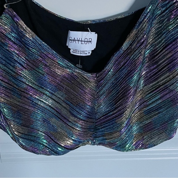 New! Set! Saylor x free people Gianna Top and Skirt metallic 18658 - Picture 6 of 16